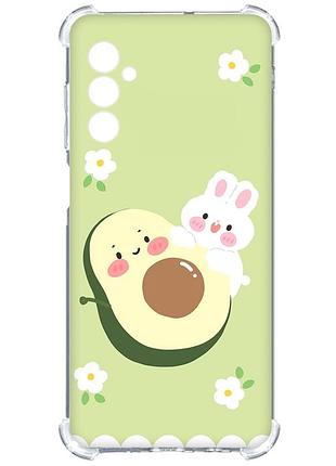Чохол з потовщеними кутами на samsung galaxy a14 5g :: авокадо і зайченя (принт 311)