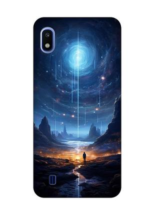 Чехол с черными боками на samsung galaxy a10 (2019) a105 :: космос (принт 244)