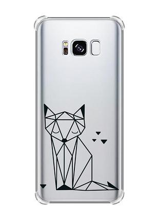 Чехол с утолщёнными углами на samsung galaxy s8 :: лиса (принт 126)