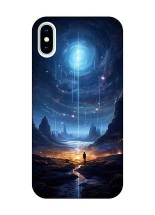 Чохол з рожевими боками на iphone x / xs :: космос (принт 244)