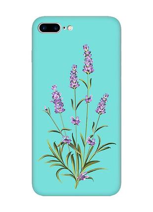 Матовий бірюзовий чохол на iphone 7 plus/8 plus :: гілочки лаванди (принт 266)