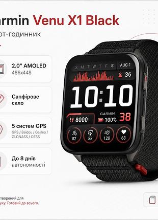 Смарт-годинник garmin venu x1 2" amoled gps nfc wr50 black (010-02980-02)