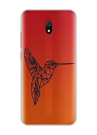 Прозрачный чехол на xiaomi redmi 8a :: колибри (принт 122)