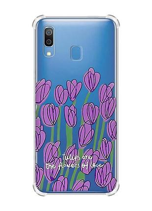 Чохол з потовщеними кутами на samsung galaxy a30 (2019)/a20 (2019) тюльпани (принт 265)