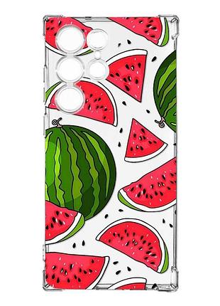 Чохол з потовщеними кутами на samsung galaxy s24 ultra :: кавуни (принт 341)