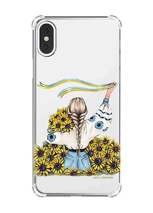 Чохол з потовщеними кутами на iphone x/xs :: дівчина зі стрічкою (принт 25)