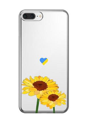 Прозорий чохол на iphone 7 plus / iphone 8 plus :: жовті квіти (принт 364)