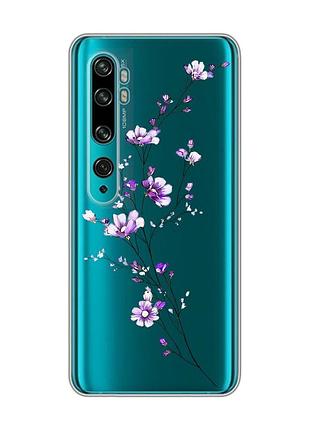 Прозорий чохол на xiaomi mi note 10/note 10 pro :: гілочка квітів (принт 278)