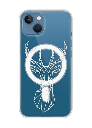 Магнітний чохол на iphone 13 (6.1) із підтримкою magsafe :: олень (принт 129)