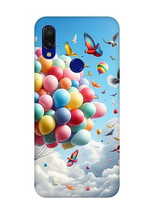 Матовий чохол з рожевими боками на xiaomi redmi 7 :: повітряні кульки /принт 365/