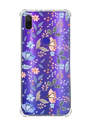Чехол с утолщёнными углами на xiaomi redmi note 7/7 pro :: цветочный фон /принт 371/