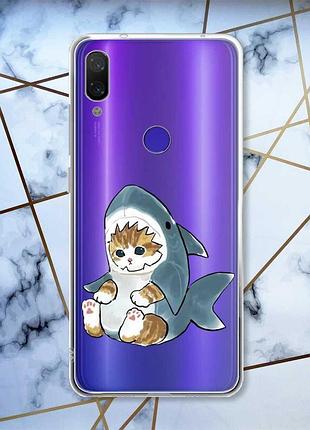 Прозрачный чехол на xiaomi redmi note 7/7 pro :: котёнок /принт 120/