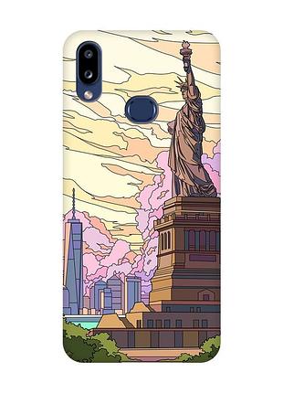 Чехол с черными боками на samsung galaxy a10ѕ a107 :: статуя свободы (принт 331)