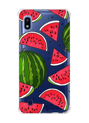 Чехол с утолщёнными углами для samsung galaxy a10 (2019)/a105 :: арбузы (принт 341)