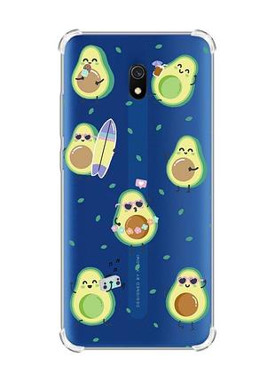 Чехол с утолщенными углами на xiaomi redmi 8a :: авокадо на отдыхе (принт 302)