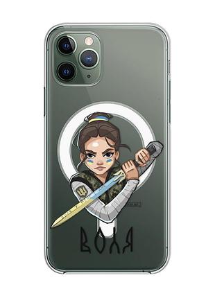 Магнитный чехол на iphone 12/12 pro с поддержкой magsafe :: украинская защитница (принт 169)