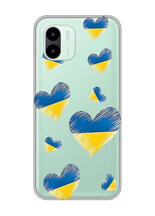 Прозорий чохол на xiaomi redmi a1 :: сердечка. україна (принт 258)
