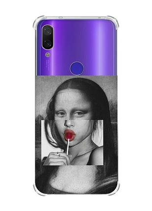 Чохол з потовщеними кутами на xiaomi redmi note 7/7 pro :: сучасна мона ліза /принт 351/