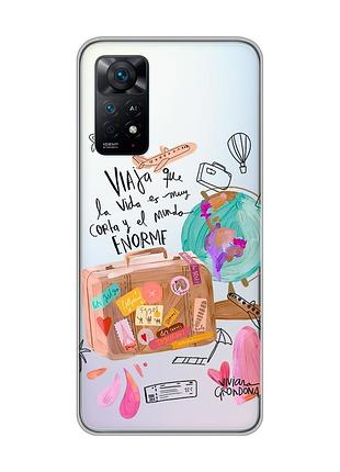 Прозрачный чехол на xiaomi redmi note 11 pro/12 pro 4g :: настроение путешествовать (принт 329)