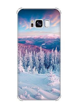 Чохол з потовщеними кутами на samsung galaxy s8 :: зимові гори (принт 163)