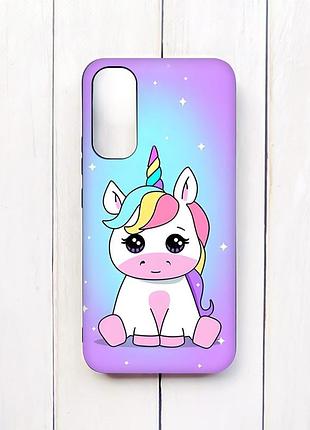 Матовий чохол на samsung a34 5g чорний :: єдиноріг (принт 103)