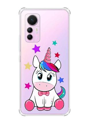 Чехол с утолщенными углами на xiaomi 12 lite :: единорог (принт 102)