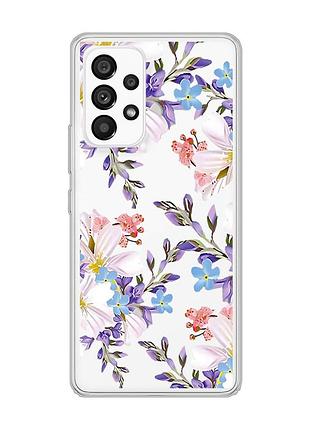 Прозорий чохол на samsung galaxy a53 :: квітковий малюнок (принт 272)