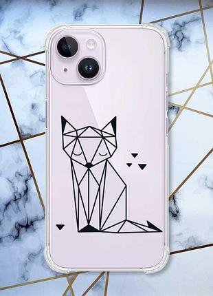 Чехол с утолщёнными углами на iphone 14 :: лиса (принт 126)