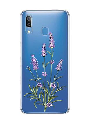 Прозрачный чехол на samsung galaxy a30 (2019)/a20 (2019) веточки лаванды (принт 266)