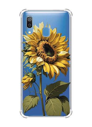 Чохол з потовщеними кутами на samsung galaxy a30 (2019)/a20 (2019) соняшник (принт 274)
