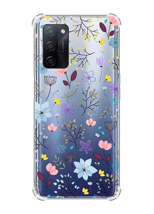 Чохол з потовщеними кутами на oppo a55 :: квітковий фон (принт 267)
