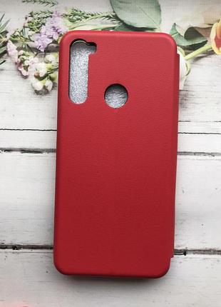 Чехол-книжка с рисунком для xiaomi redmi note 8t красный :: девушка с газетой (принт 31) 2