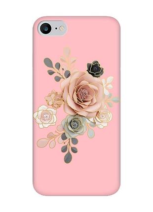 Матовий рожевий чохол на iphone 7 / 8 :: троянди (принт 275)