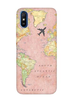 Чохол на xiaomi redmi 9a :: подорожі. карта (принт 320)