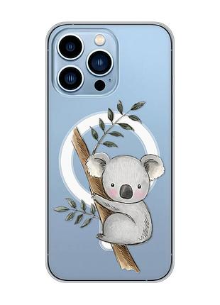 Магнітний чохол на iphone 13 pro max із підтримкою magsafe :: коала (принт 132)