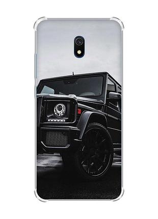 Чохол з потовщеними кутами на xiaomi redmi 8a авто чорне (принт: 234)