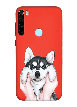 Матовий червоний чохол на xiaomi redmi note 8t :: мордочка (принт 121)