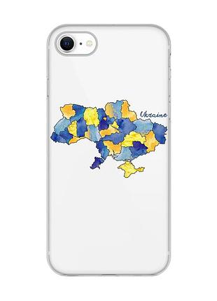 Прозорий чохол для iphone 7, 8 :: карта україни (принт 261)