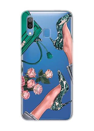Прозорий чохол для samsung galaxy a30 (2019)/a20 (2019) :: туфельки і квіти (принт 225)