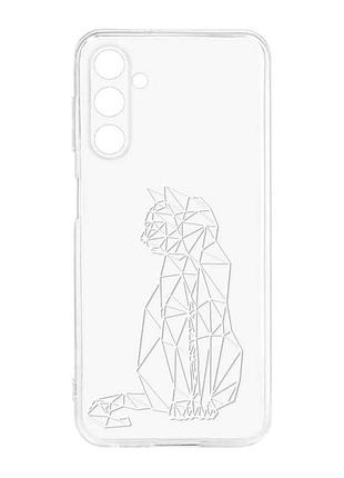 Прозорий силіконовий чохол на samsung galaxy m14 :: котик (принт 125)