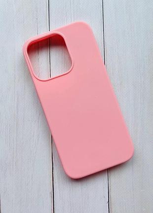 Силіконовий матовий чохол для apple iphone 14 pro рожевий