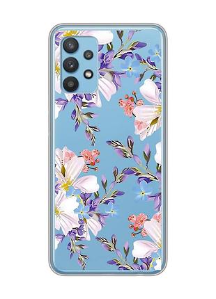 Прозрачный чехол на samsung galaxy a32 :: цветочный рисунок (принт 272)