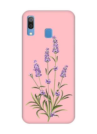 Матовий рожевий чохол на samsung galaxy a30 (2019) / a20 (2019) :: гілочки лаванди (принт 266)