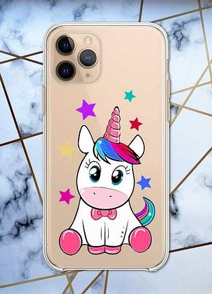 Прозорий чохол на apple iphone 11 pro (5,8) дизайн єдиноріг принт 102