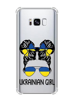 Чохол з потовщеними кутами на samsung galaxy s8 :: українська дівчина (патріотичний принт 113)