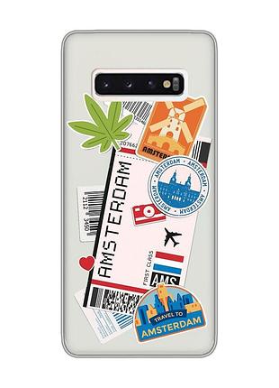 Прозрачный чехол на samsung galaxy s10 :: путешествия. амстердам (принт 327)