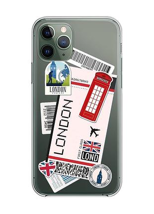 Прозорий чохол на iphone 12 / 12 pro :: подорожі. лондон (принт 326)
