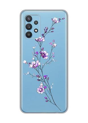Прозрачный чехол на samsung galaxy a32 :: веточка цветов (принт 278)