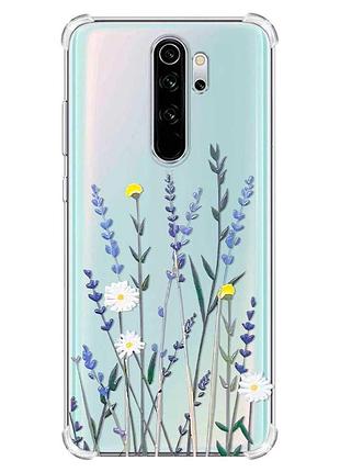 Чехол с утолщёнными углами на xiaomi redmi note 8 pro :: полевые цветы (принт 270)