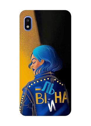 Матовый чехол с черными боками на samsung galaxy a10 (2019) a105 :: вольная (принт 252)